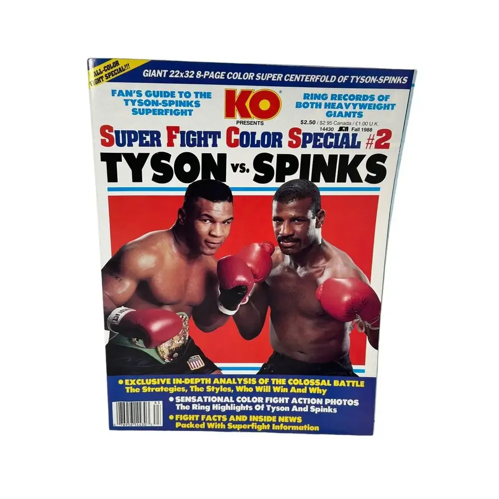 1988 KO Boxing Mike Tyson Michael Spinks Super Fight Color Special Poster Book